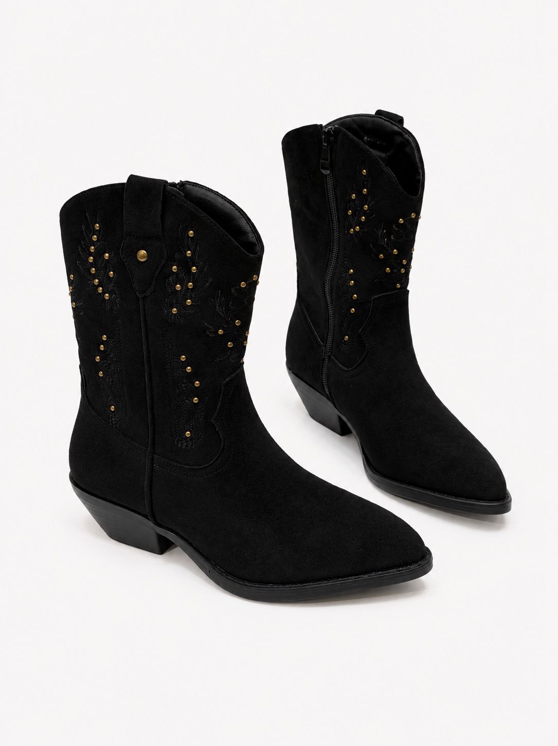 Embroidered Western Ankle Boots
