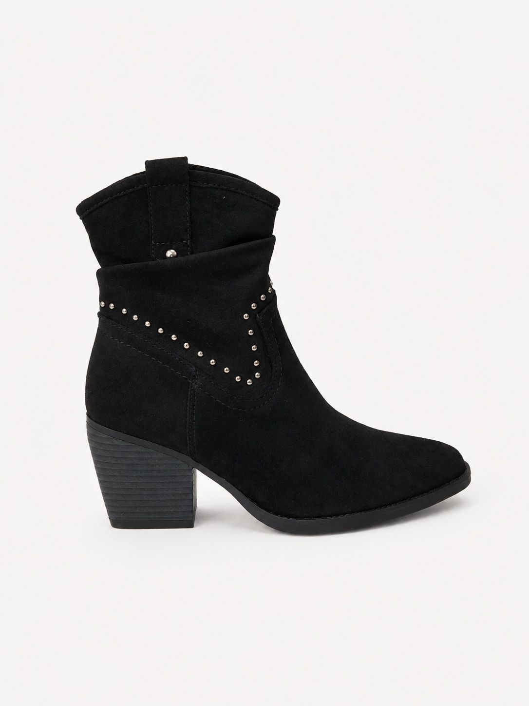 Studded Block-Heel Ankle Boots