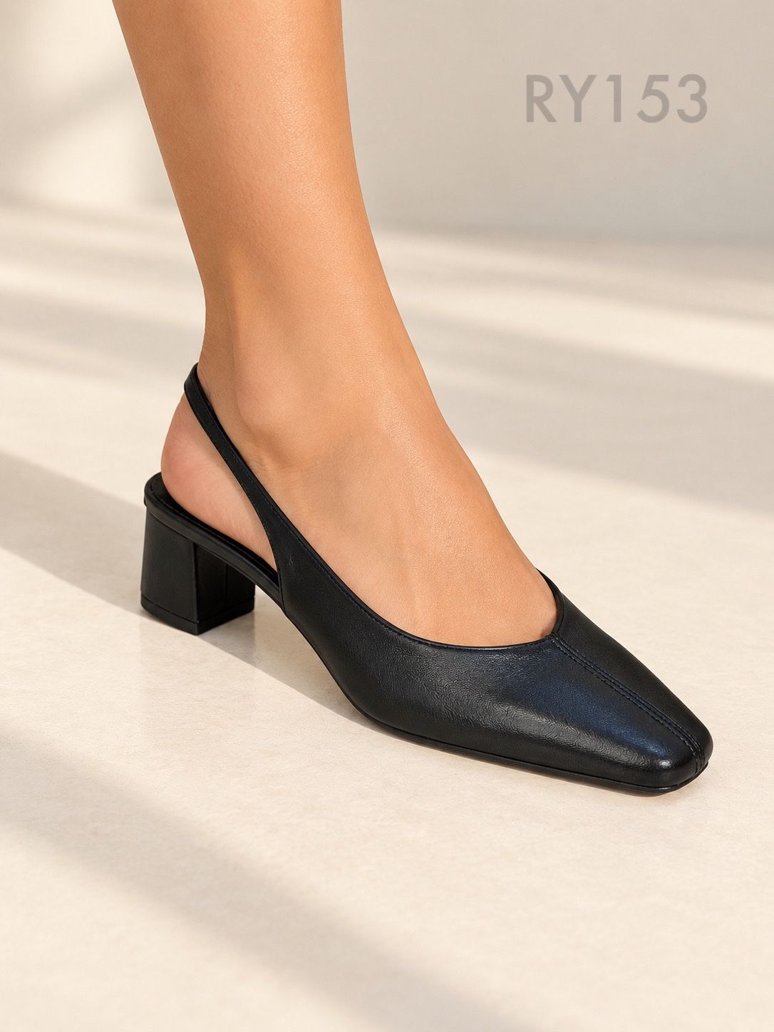 Slingback Pumps, Low Block Heel