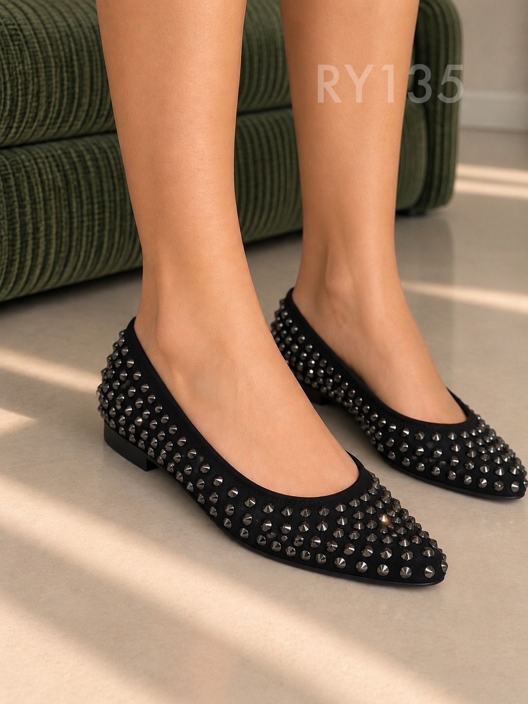 Studded Ballerina Flats