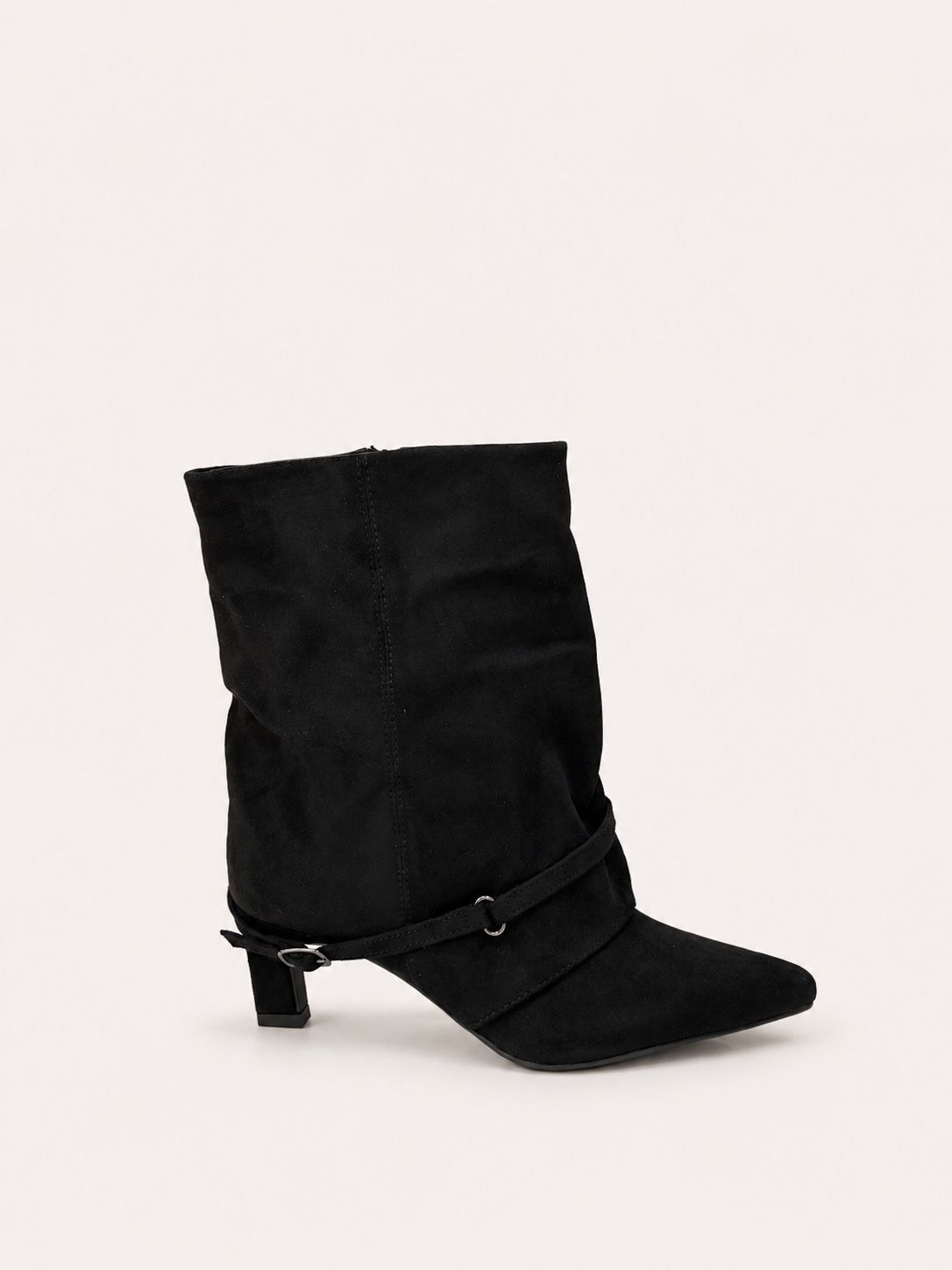 Low Block-Heel Ankle Boots with Strap