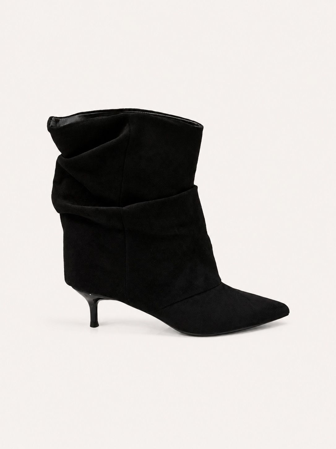 Low Stiletto Ankle Boots with Ruched Shaft
