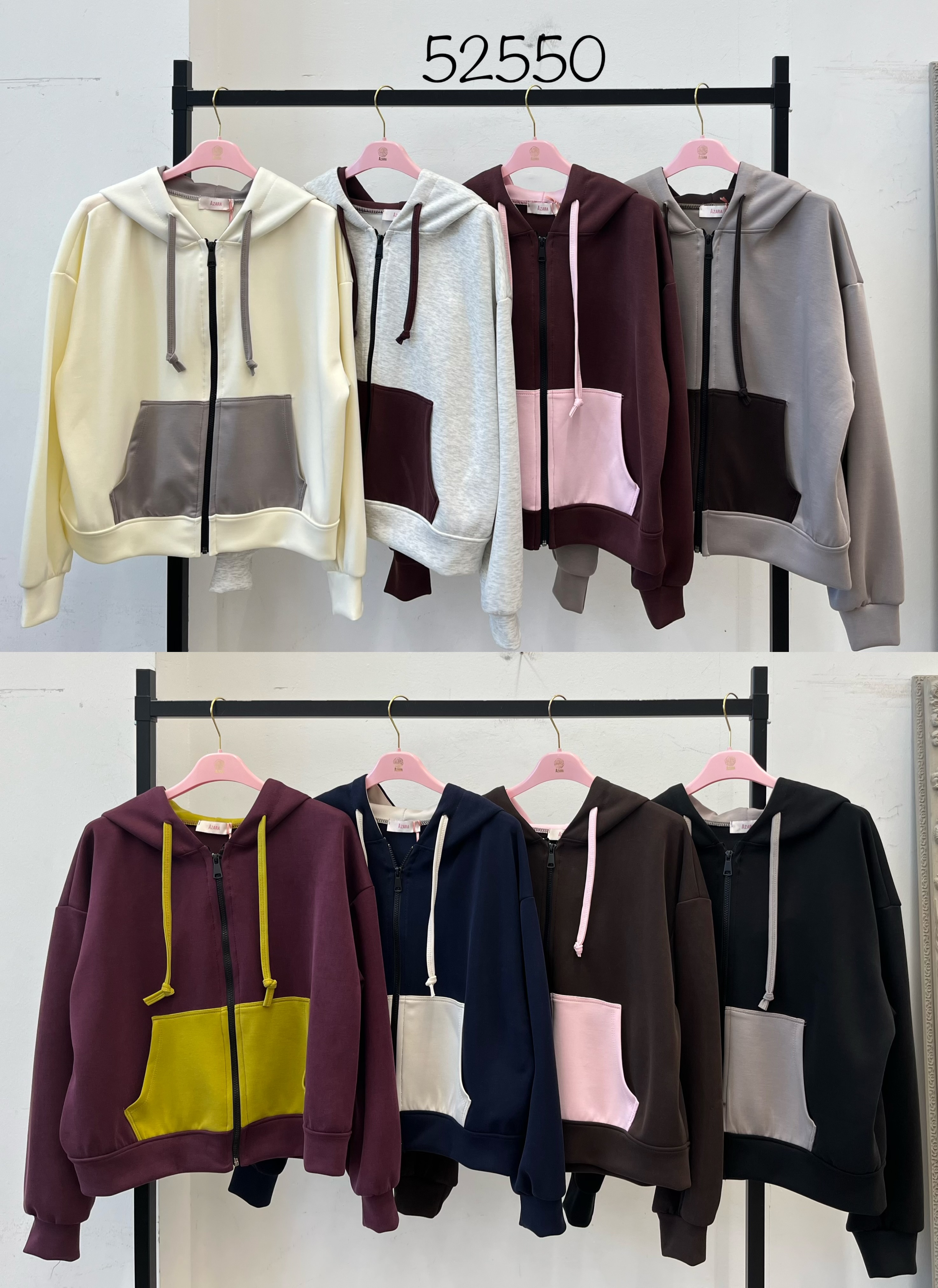 Oversized Hooded Zip‑Up Sweatshirt