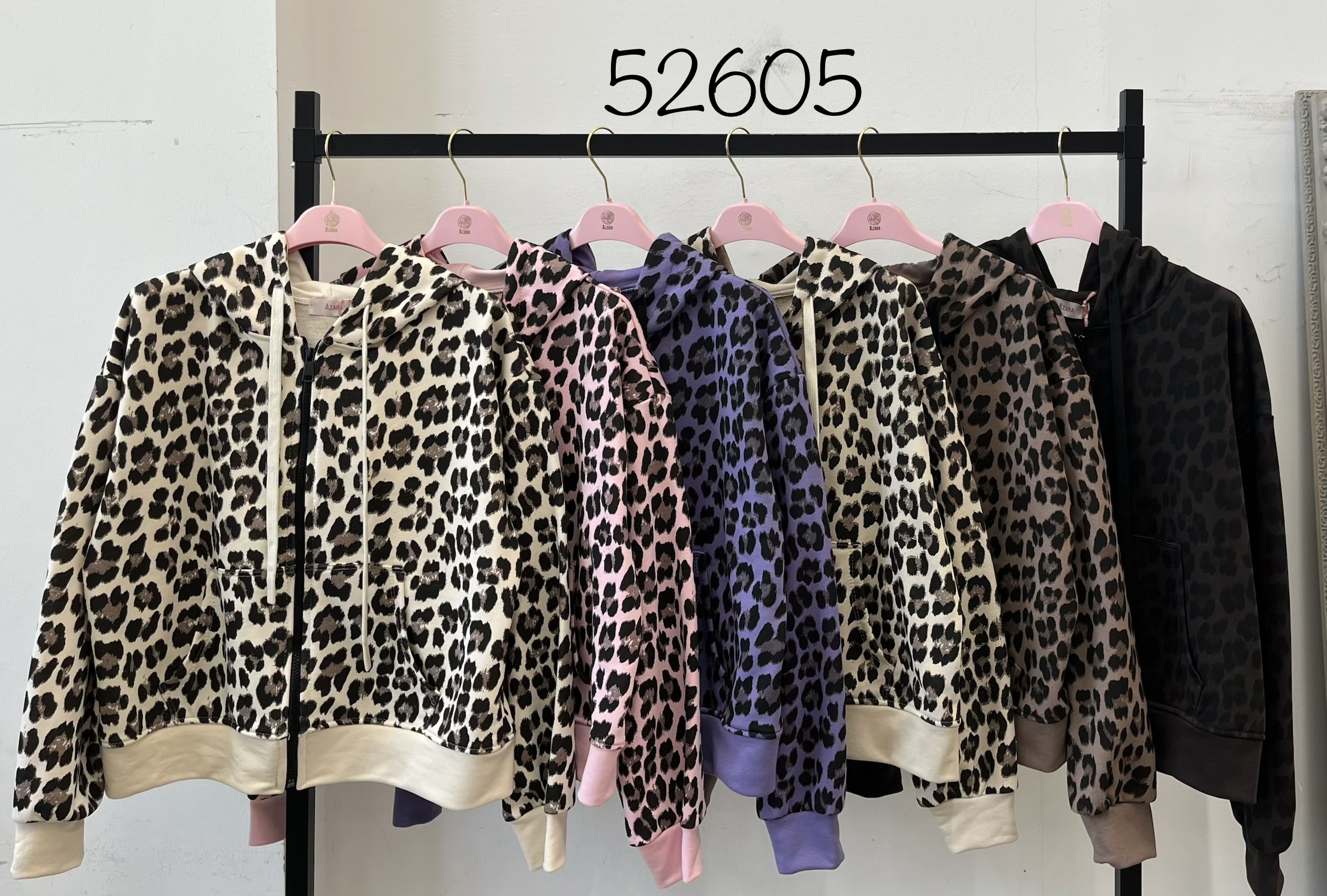 Animal-Print Hooded Zip Sweatshirt