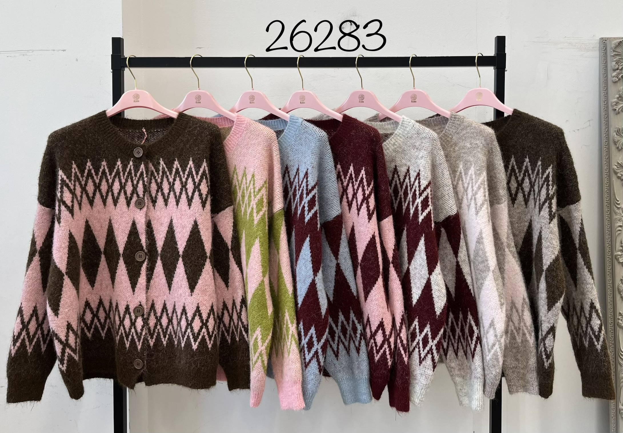 Relaxed Argyle Cardigan