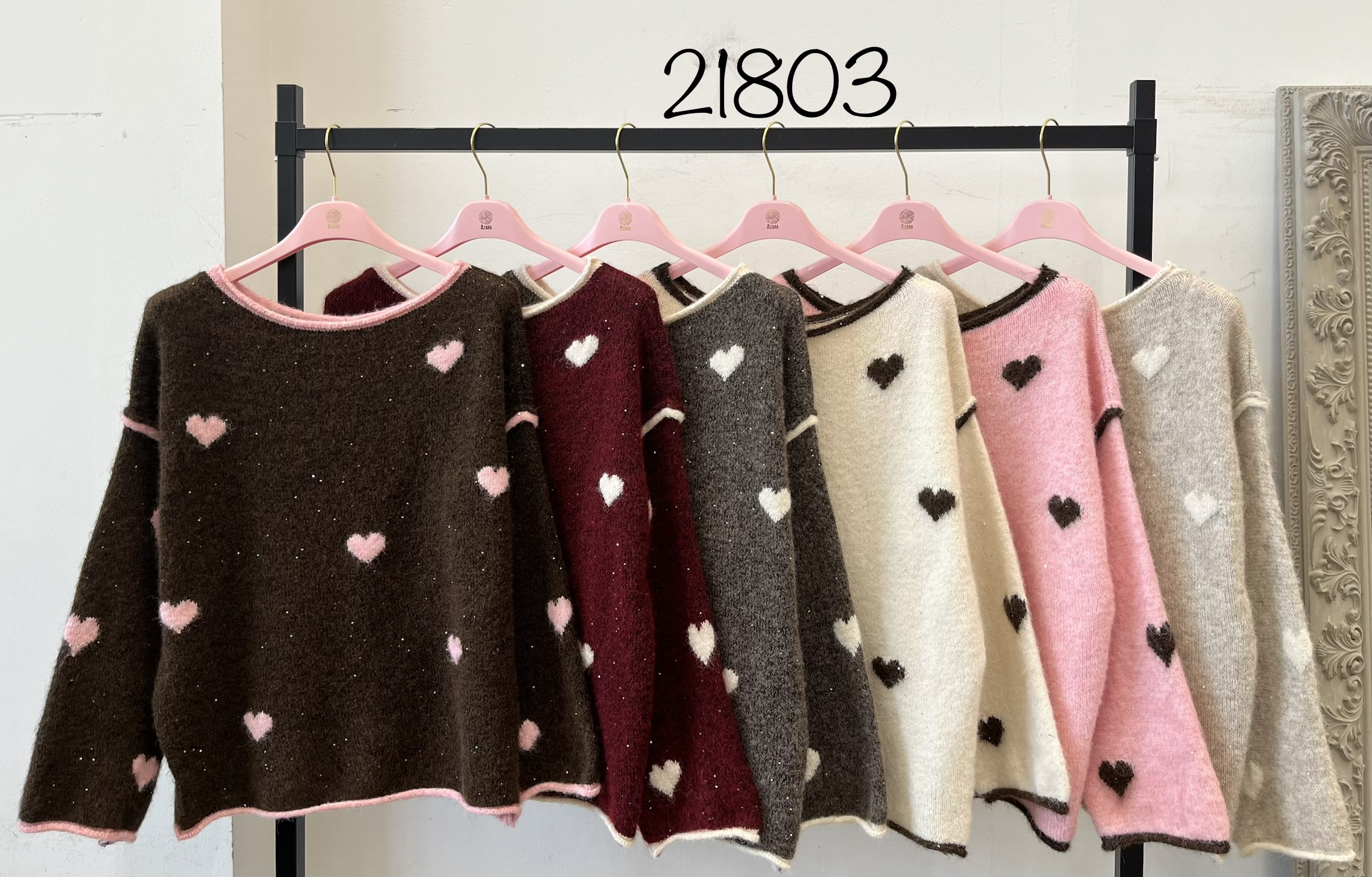 Relaxed Heart-Pattern Sweater