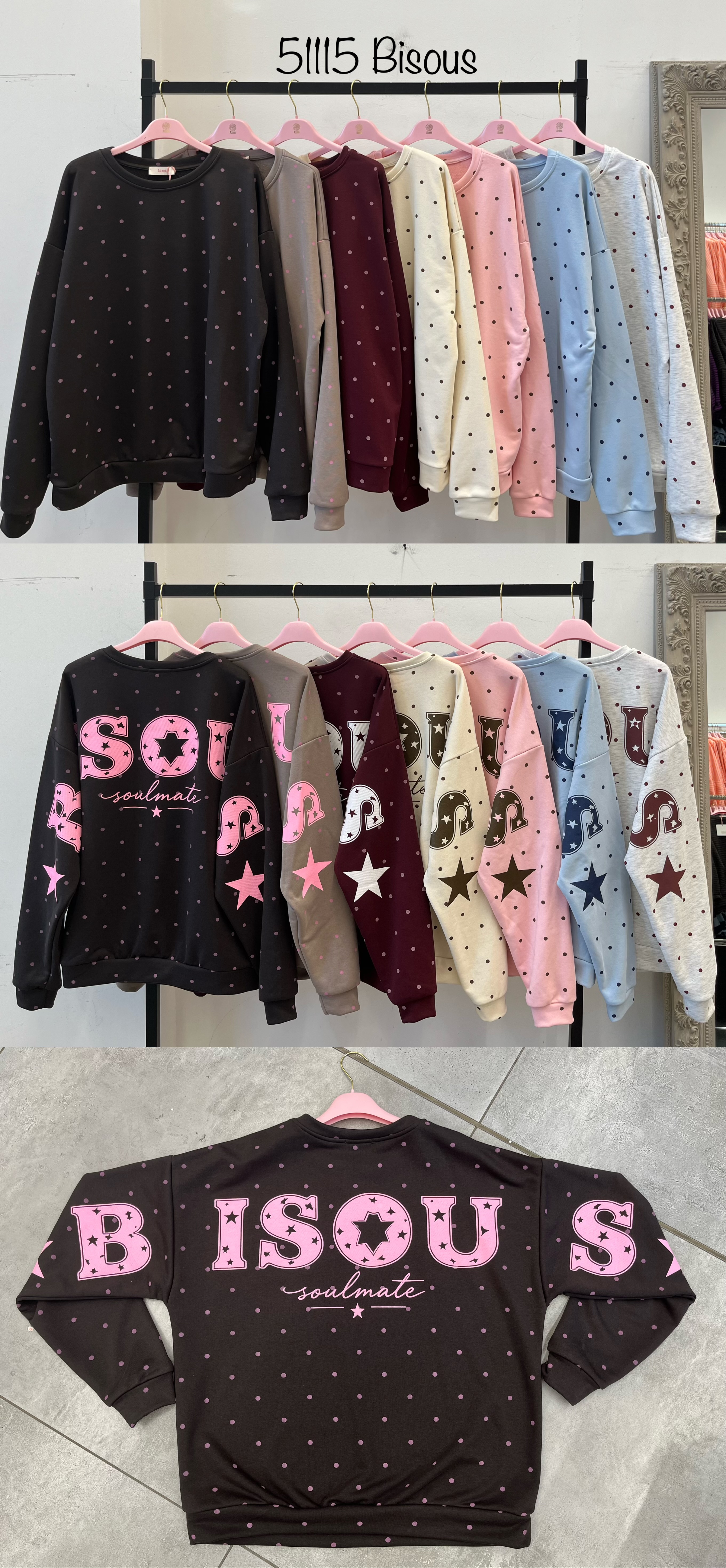 Relaxed Sweatshirt with Micro Pattern