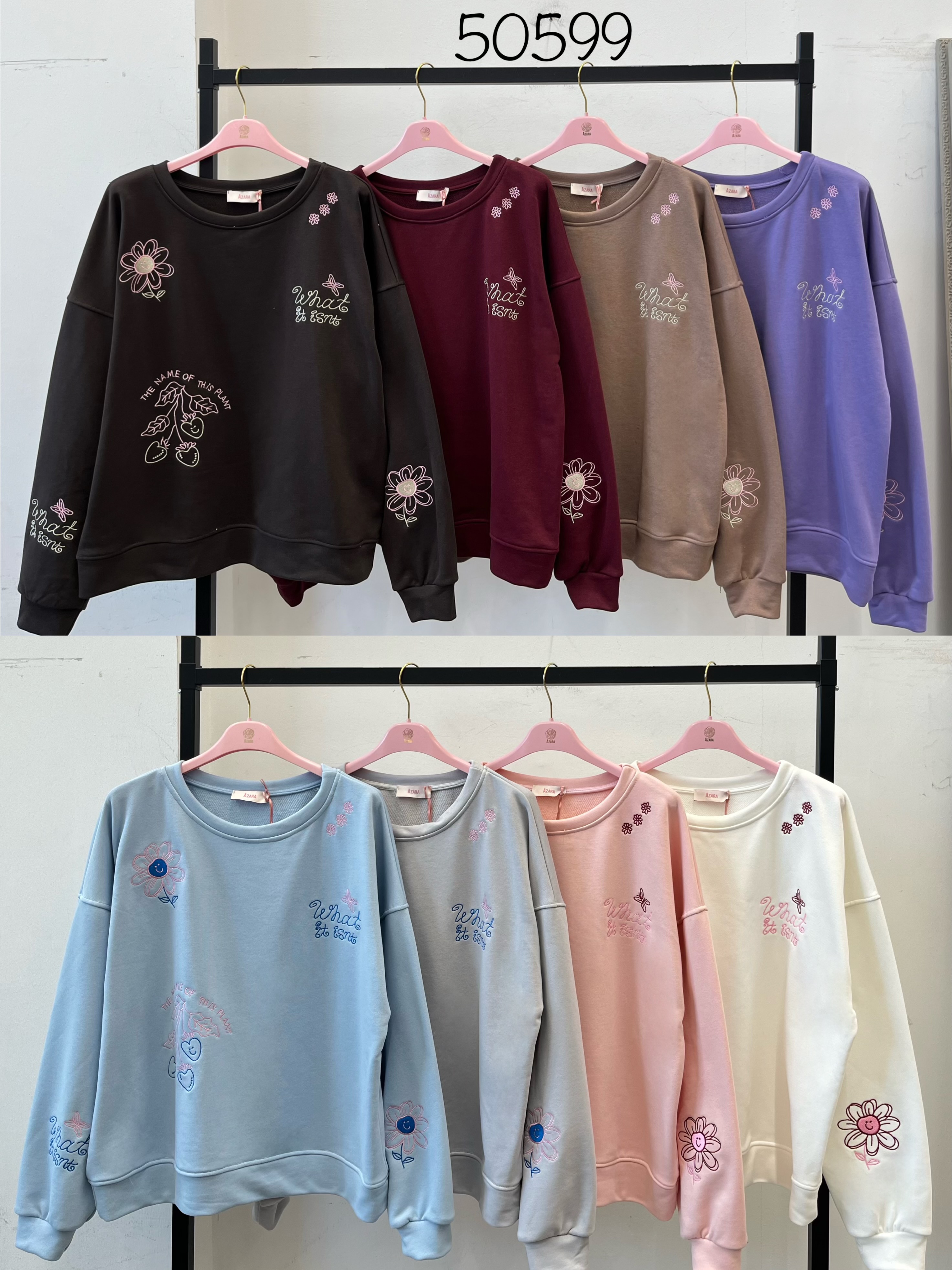 Oversized Sweatshirt with Embroidery