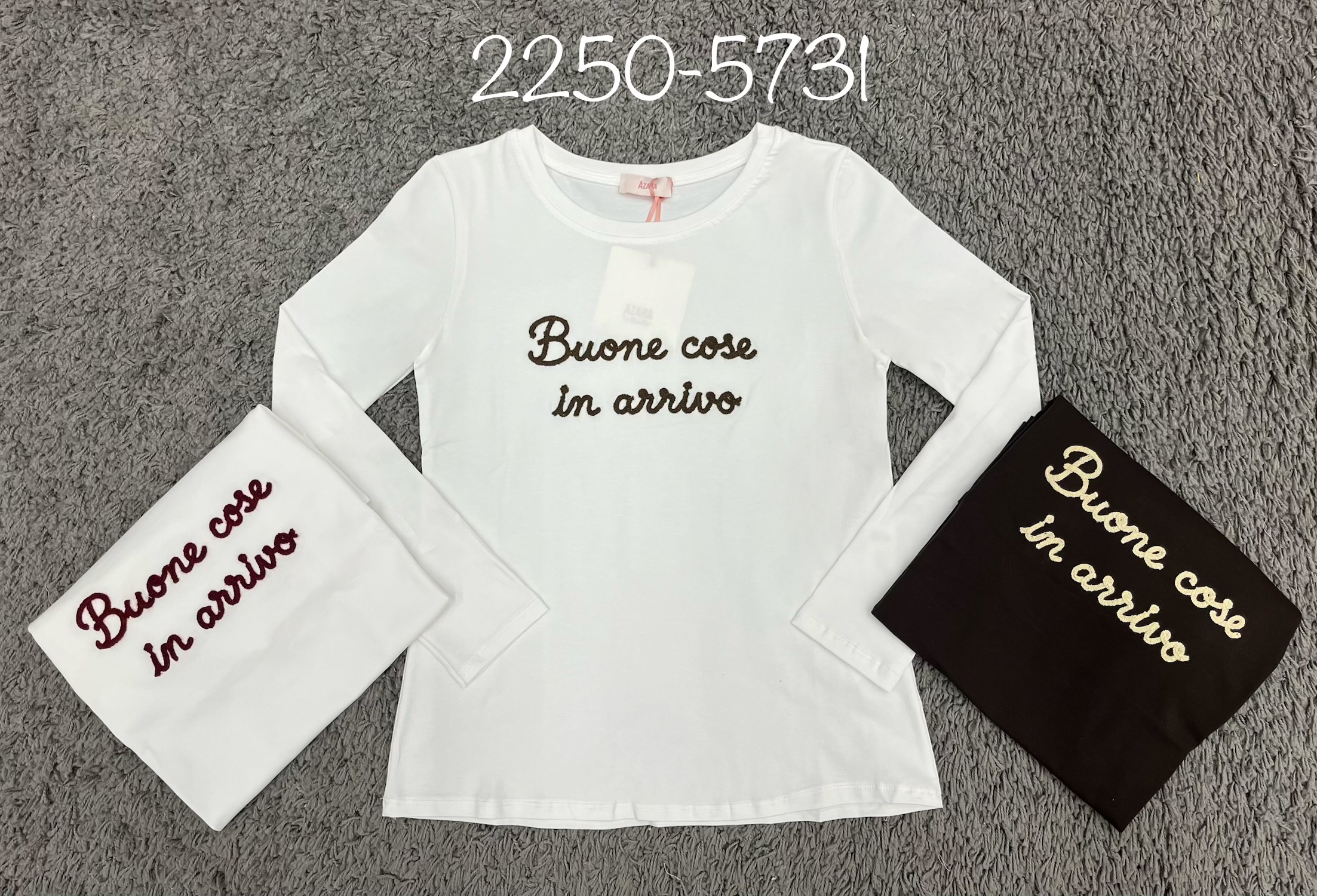 T-shirt with Embroidered Slogan