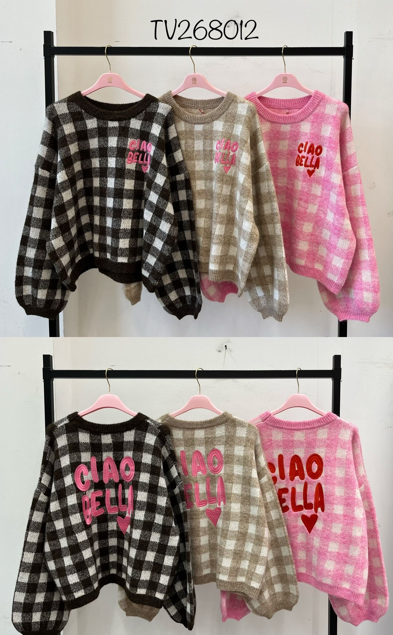 Oversized Check Sweater