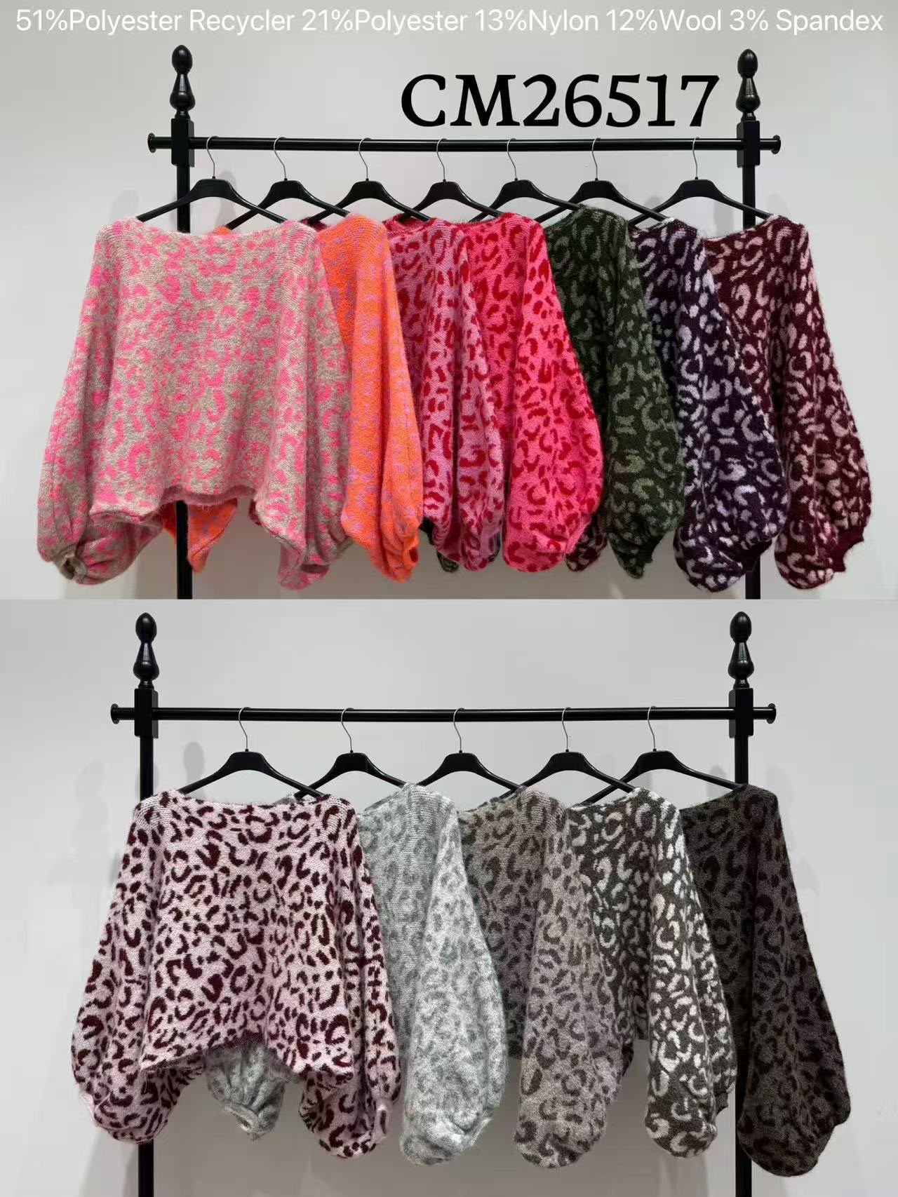 Oversize Cropped Sweater with Balloon Sleeves