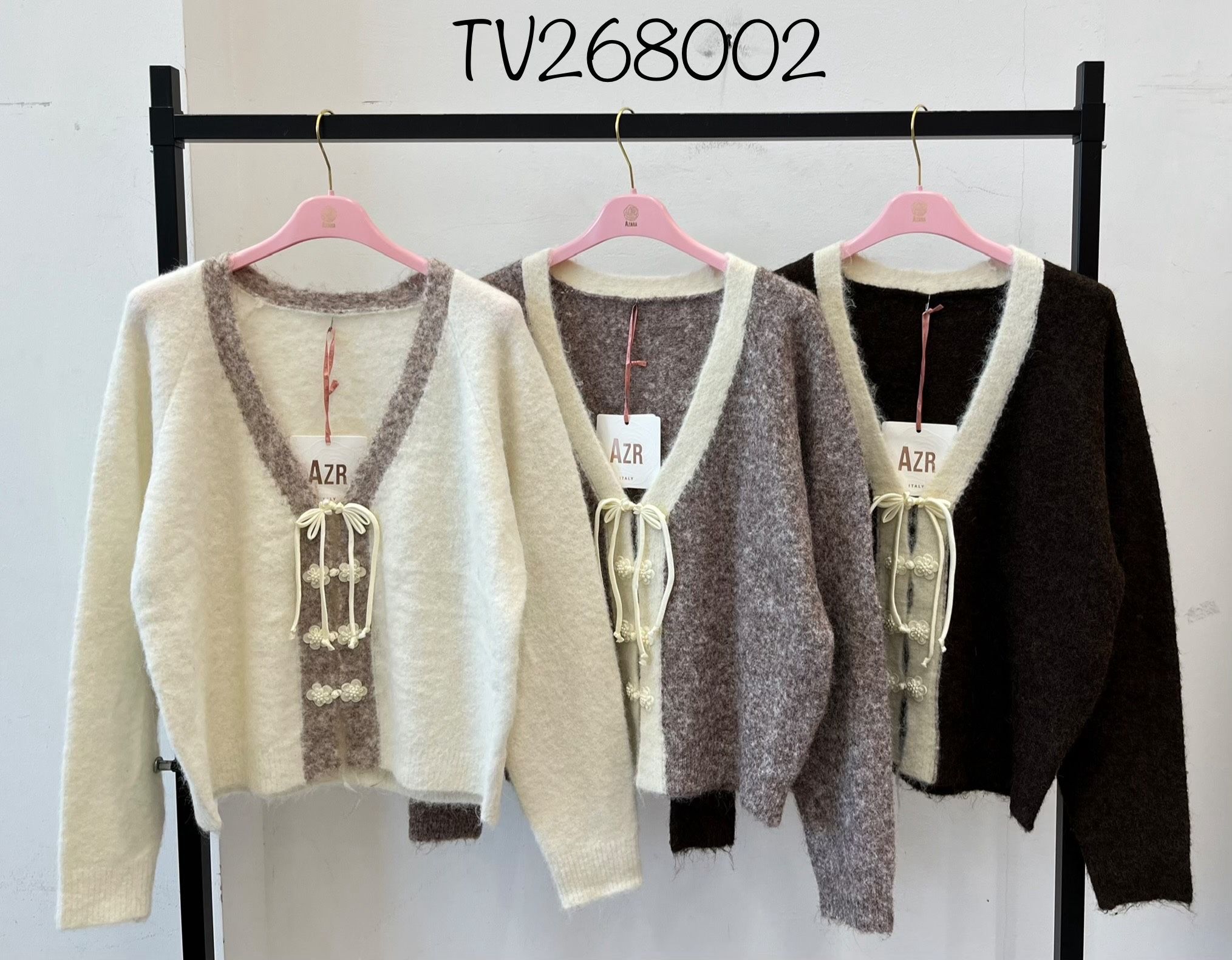 Fuzzy V‑Neck Cardigan