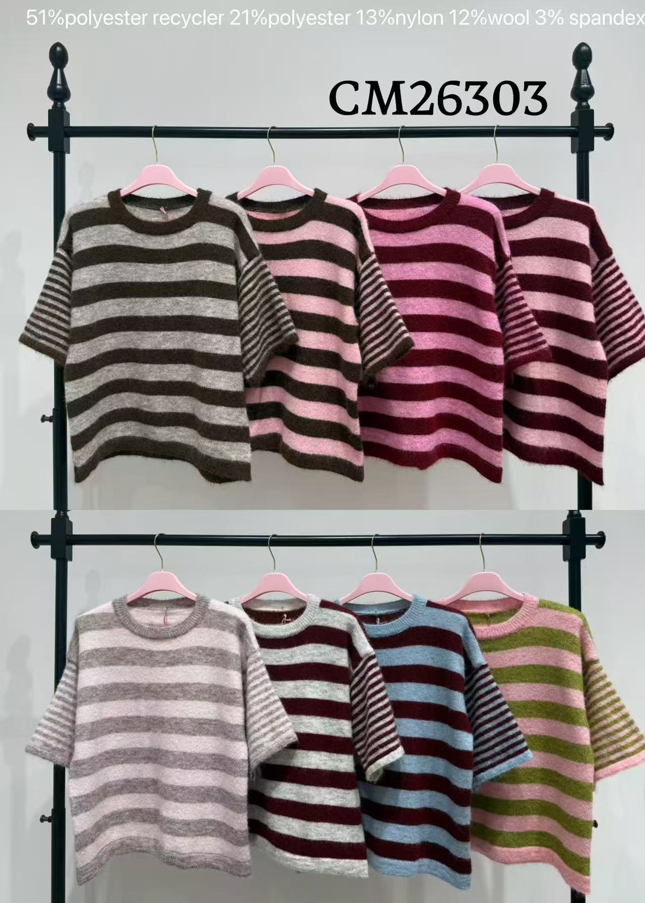 Relaxed Cropped Stripe Sweater