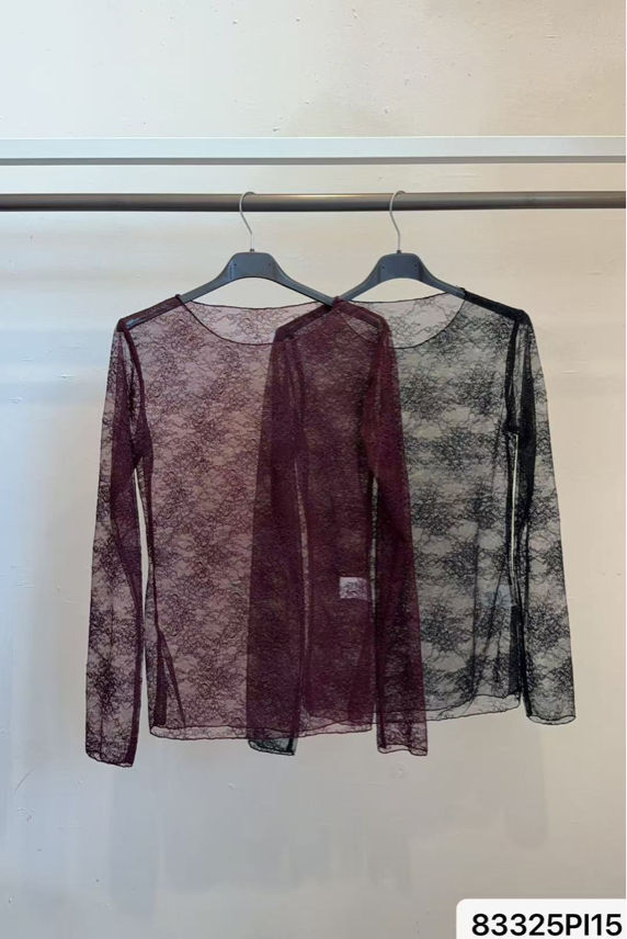 Long-Sleeve Lace Top