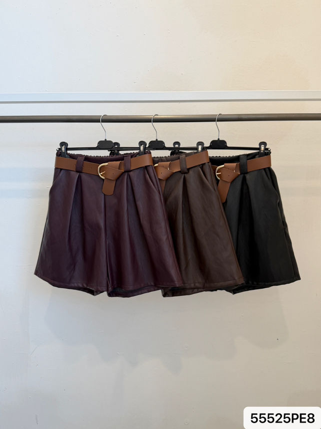 High-Waist Faux Leather Shorts