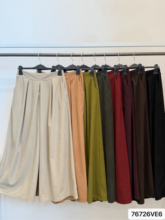 Wide-Leg Pleated Trousers