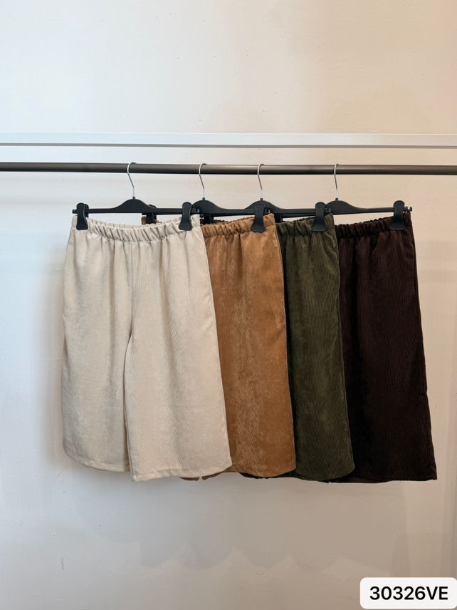 Elastic-Waist Culotte Trousers