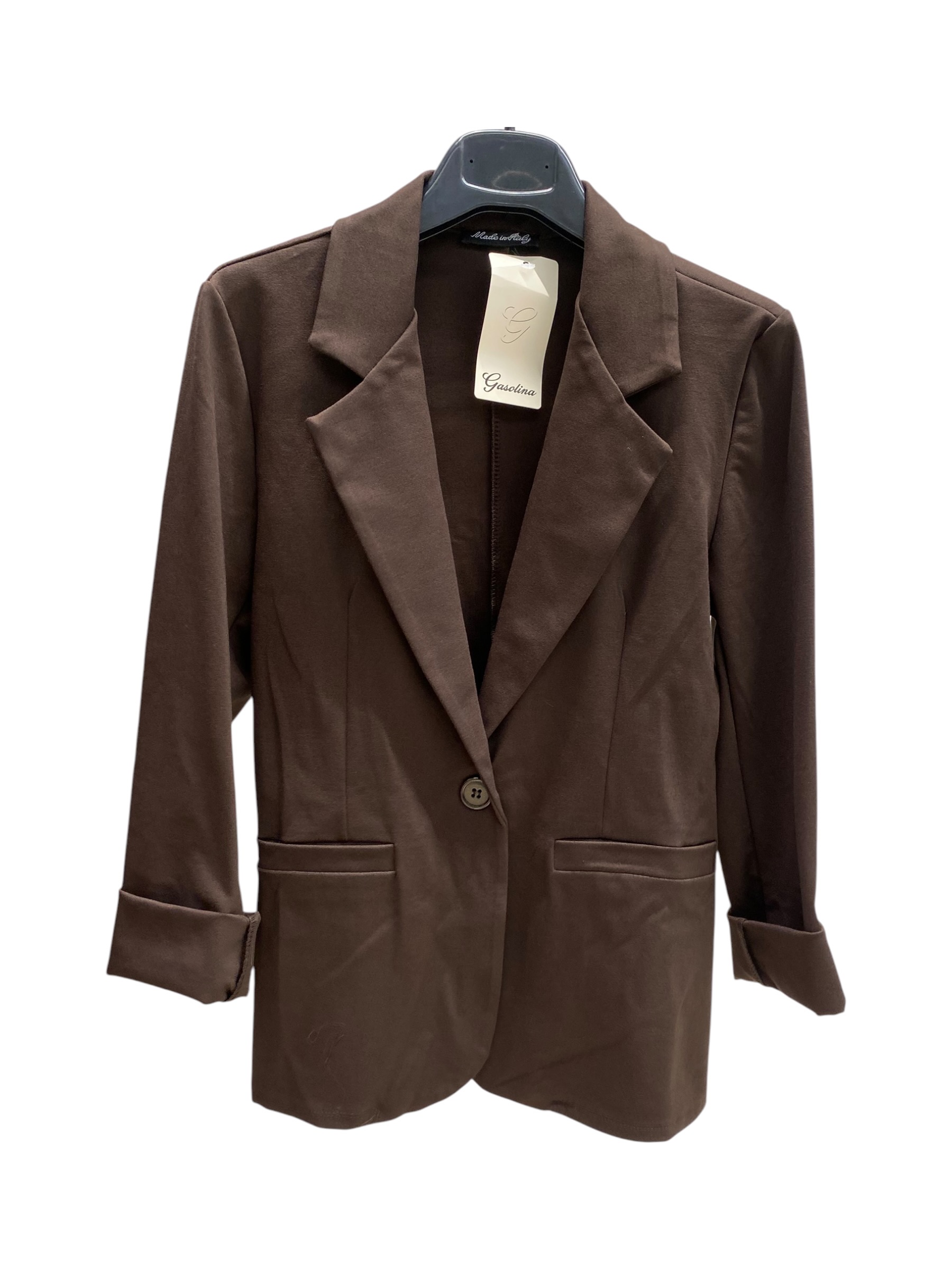 Longline Blazer with Notch Lapels