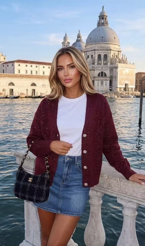 Cardigan with Decorative Buttons