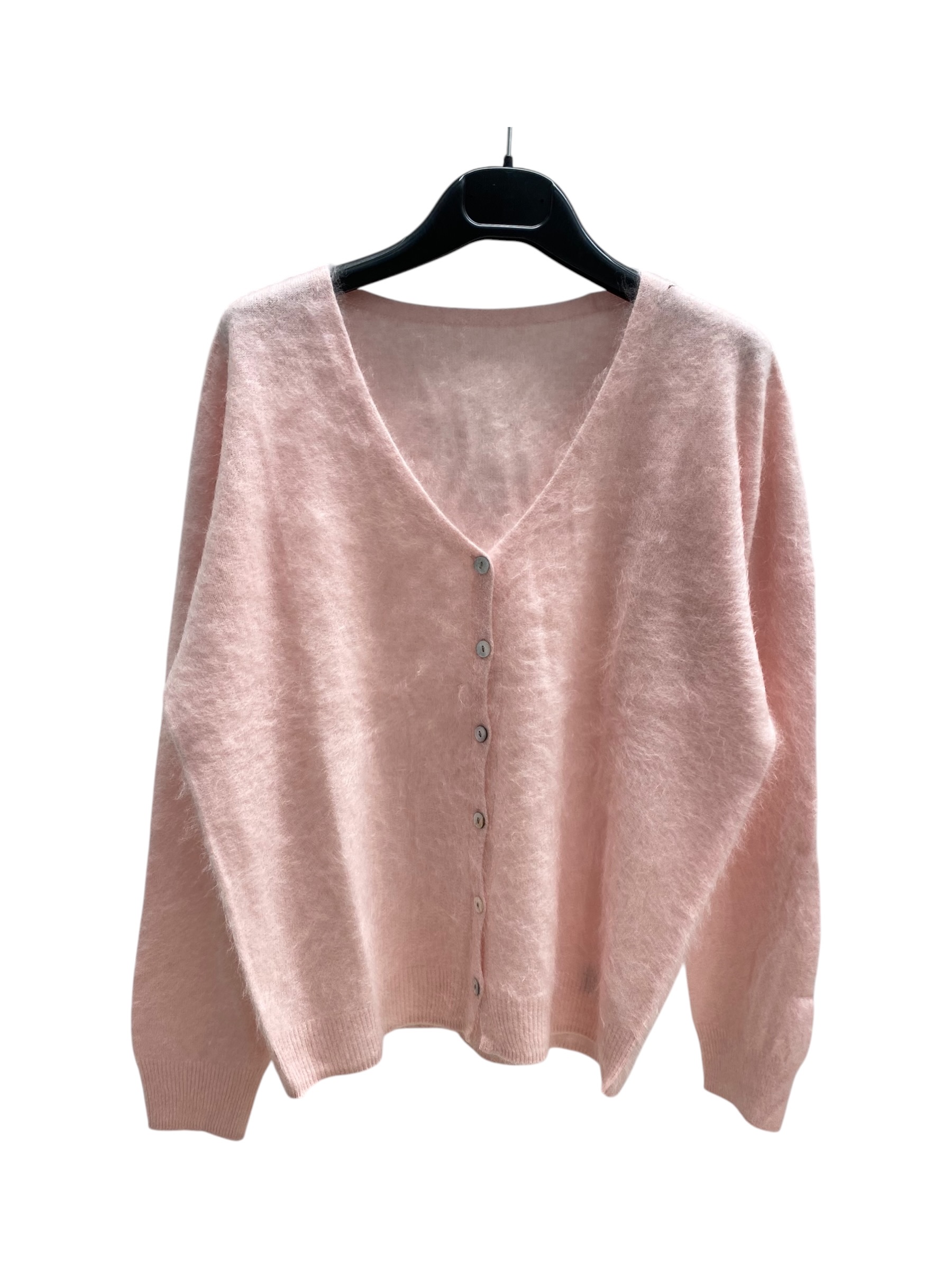 Fluffy V‑Neck Cardigan