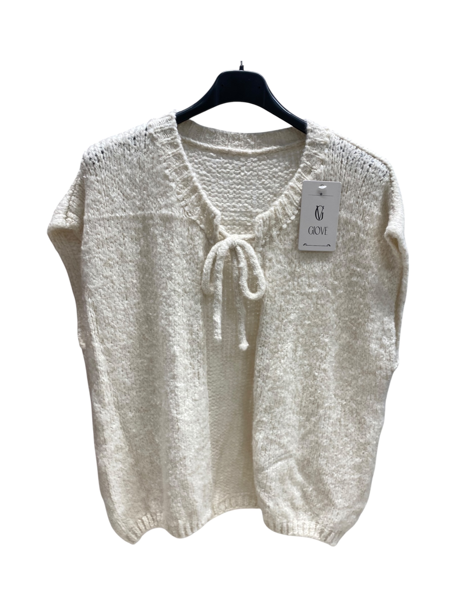 Sleeveless Tie-Front Cardigan