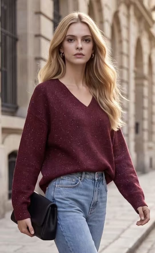 Relaxed V‑Neck Sweater