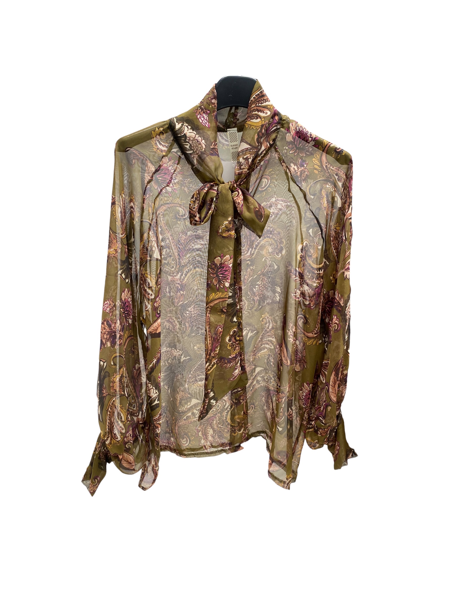 Relaxed Bow-Tie Chiffon Blouse