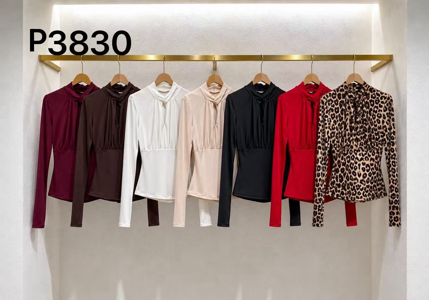 Fitted Mock-Neck Blouse
