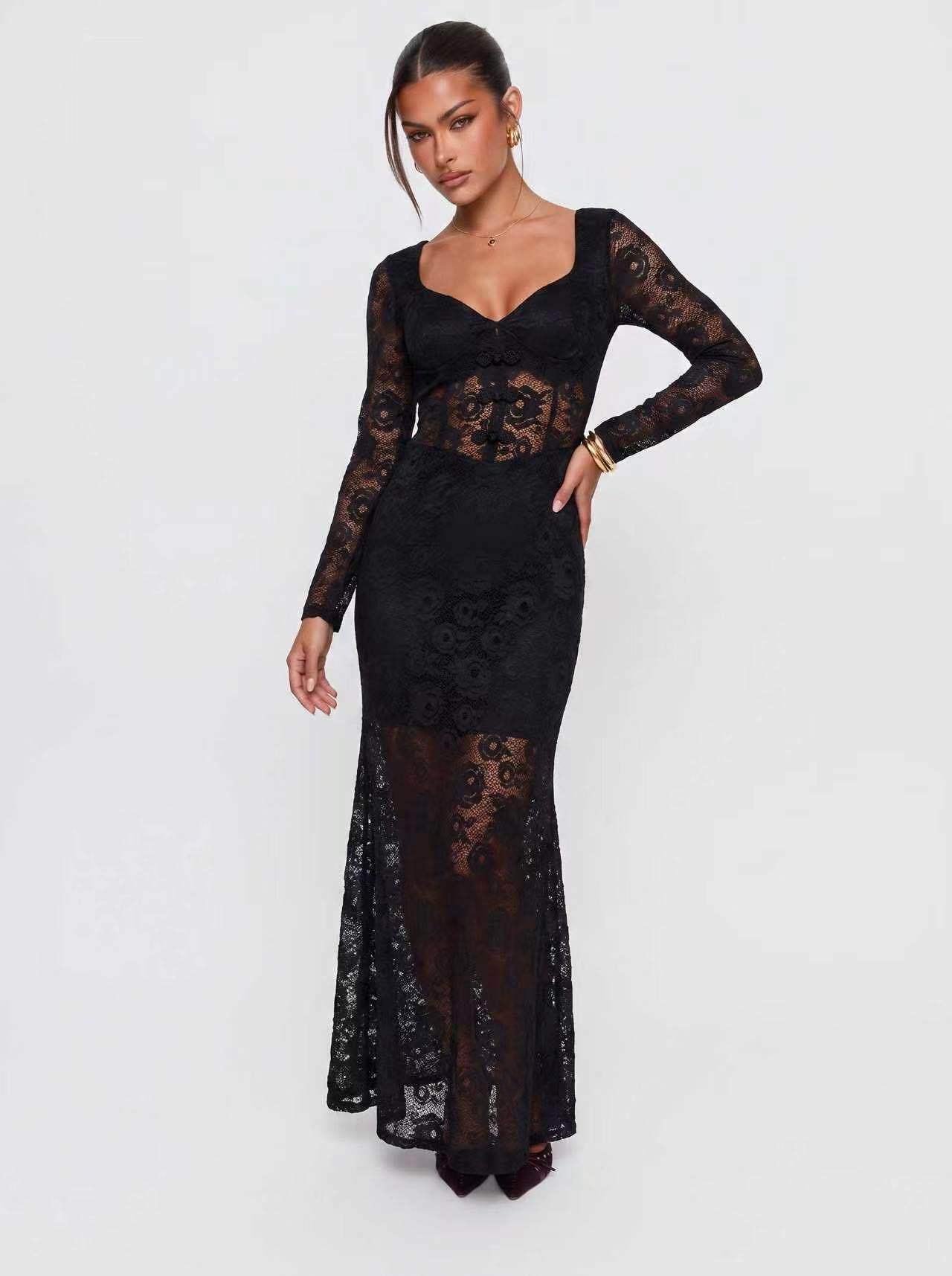 Mermaid Maxi Lace Dress