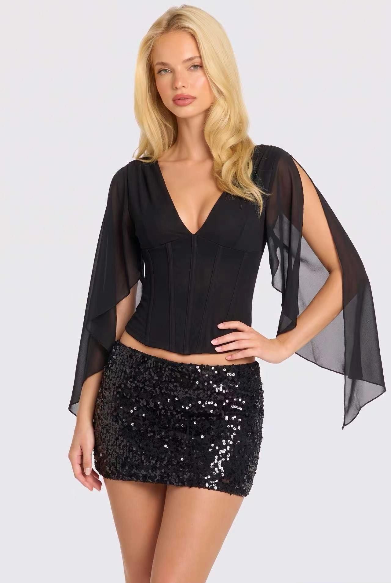 Fitted Top with Cut-Outs