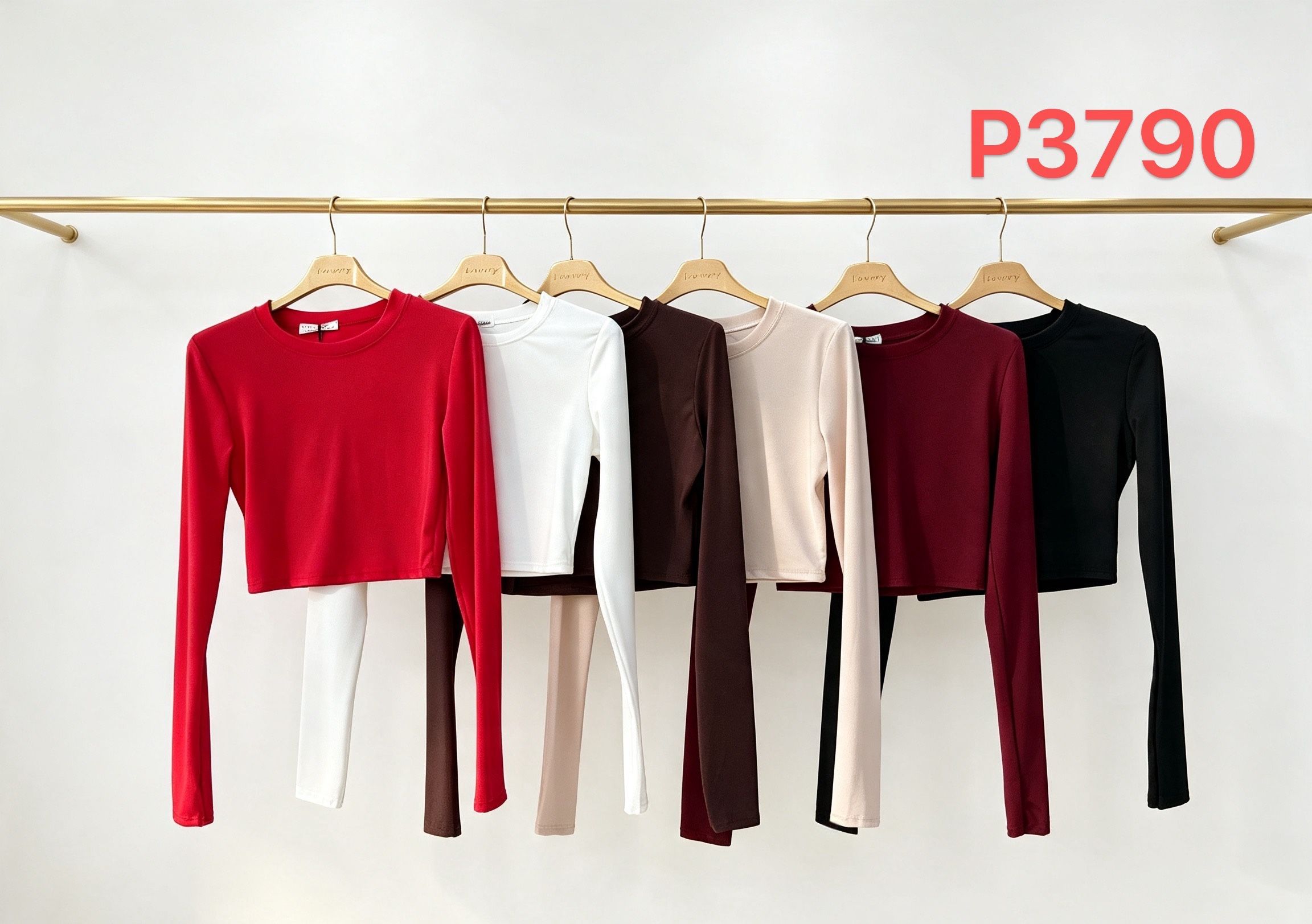 Fitted Long‑Sleeve Crop Top