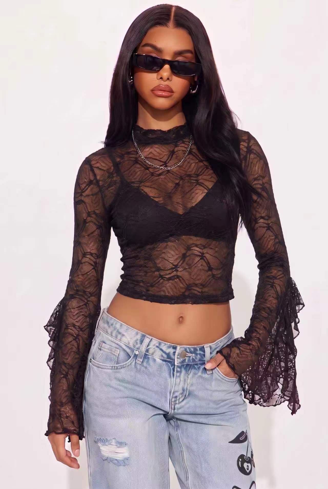 Cropped Ruffle Top