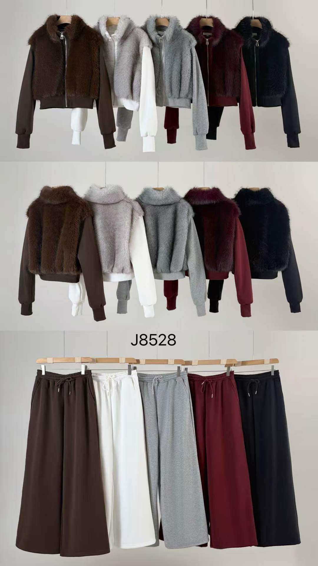 Tracksuit Set with Faux-Fur Front