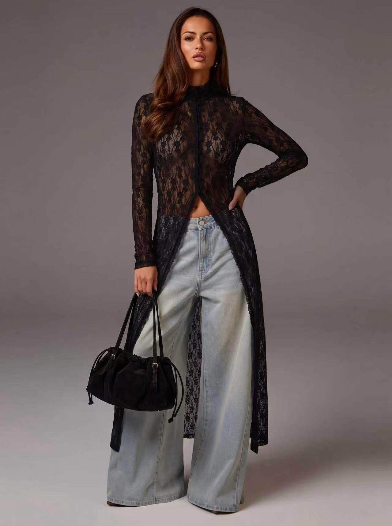 Fitted Lace Maxi Dress