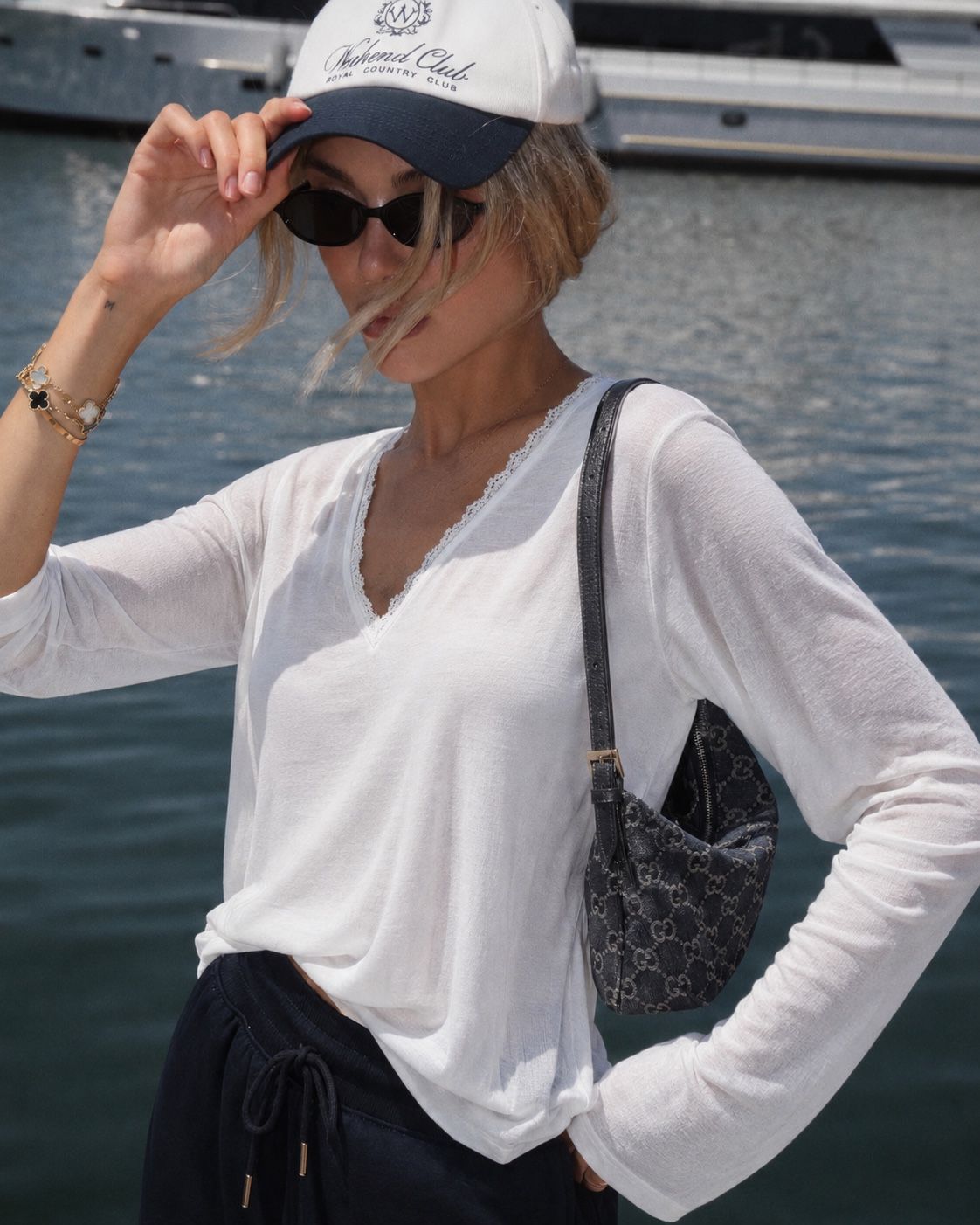 Relaxed Lace-Trim Blouse