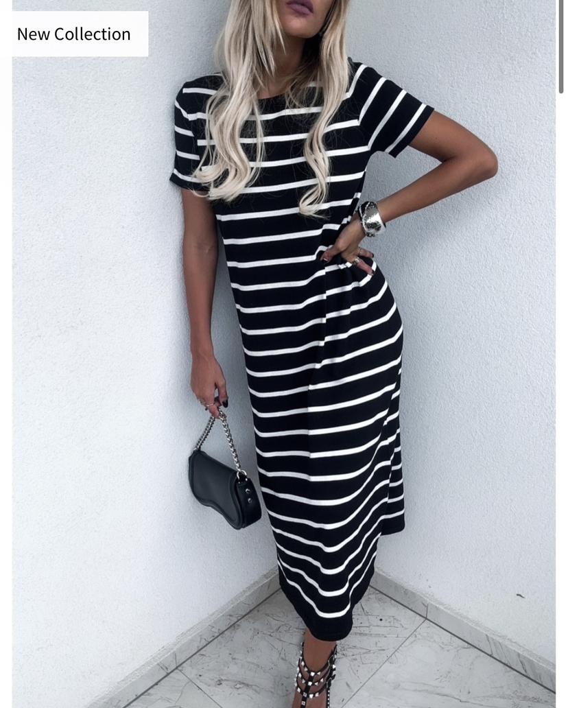 Striped Maxi Dress — Straight Cut