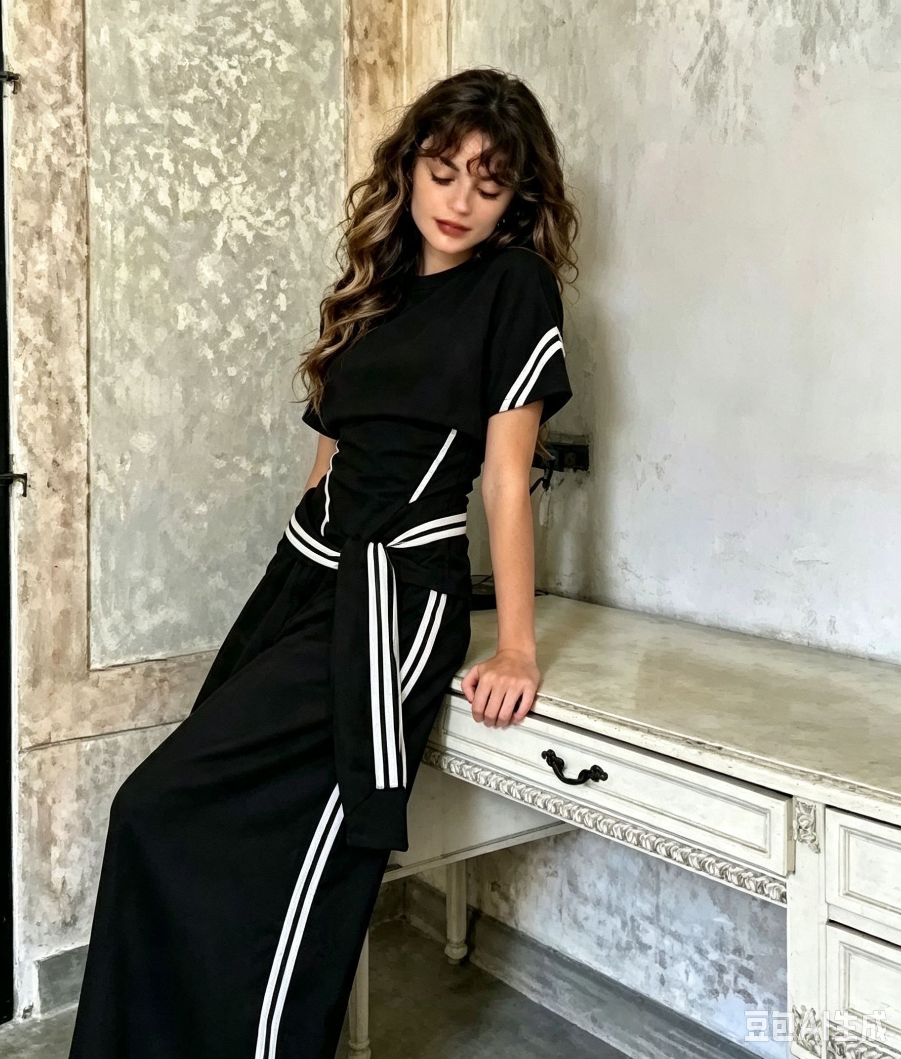 Short Tracksuit Set with Crop Top