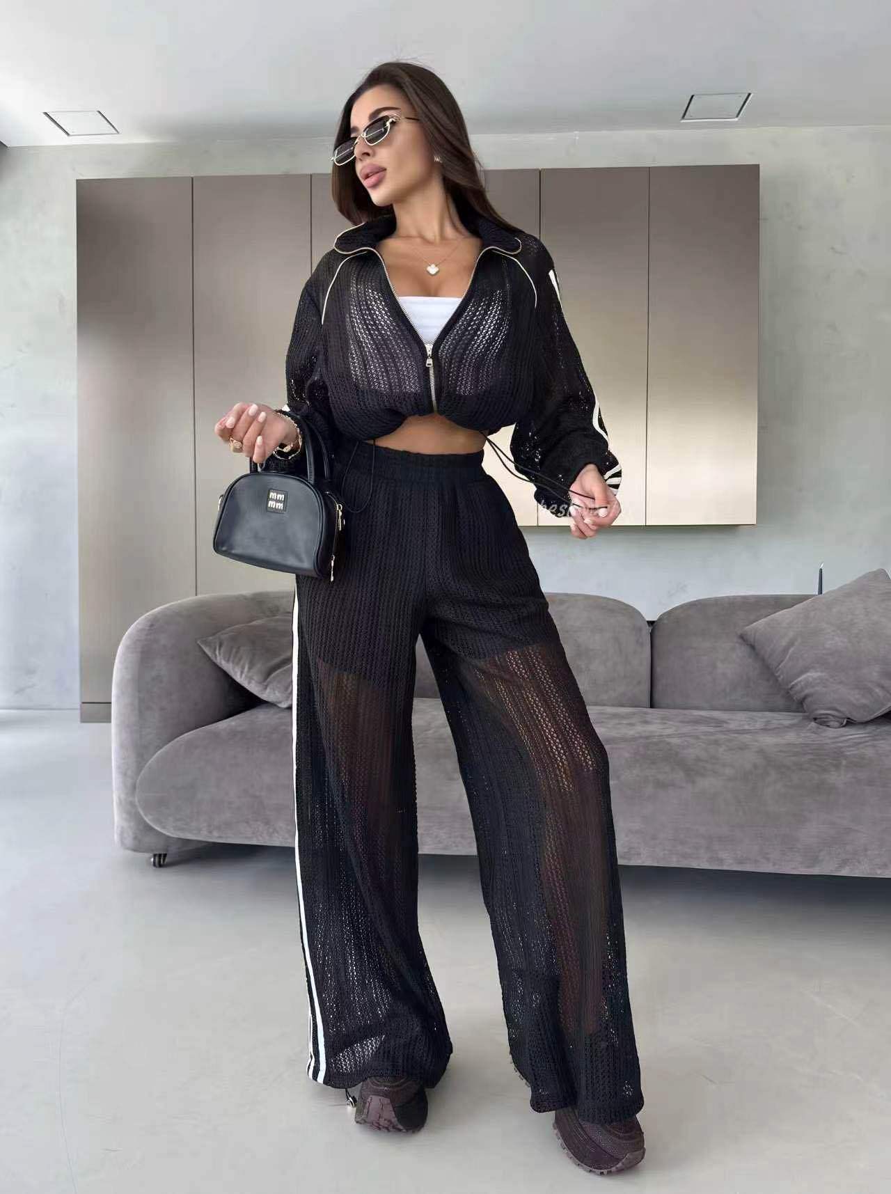 Cropped Set with Stand Collar