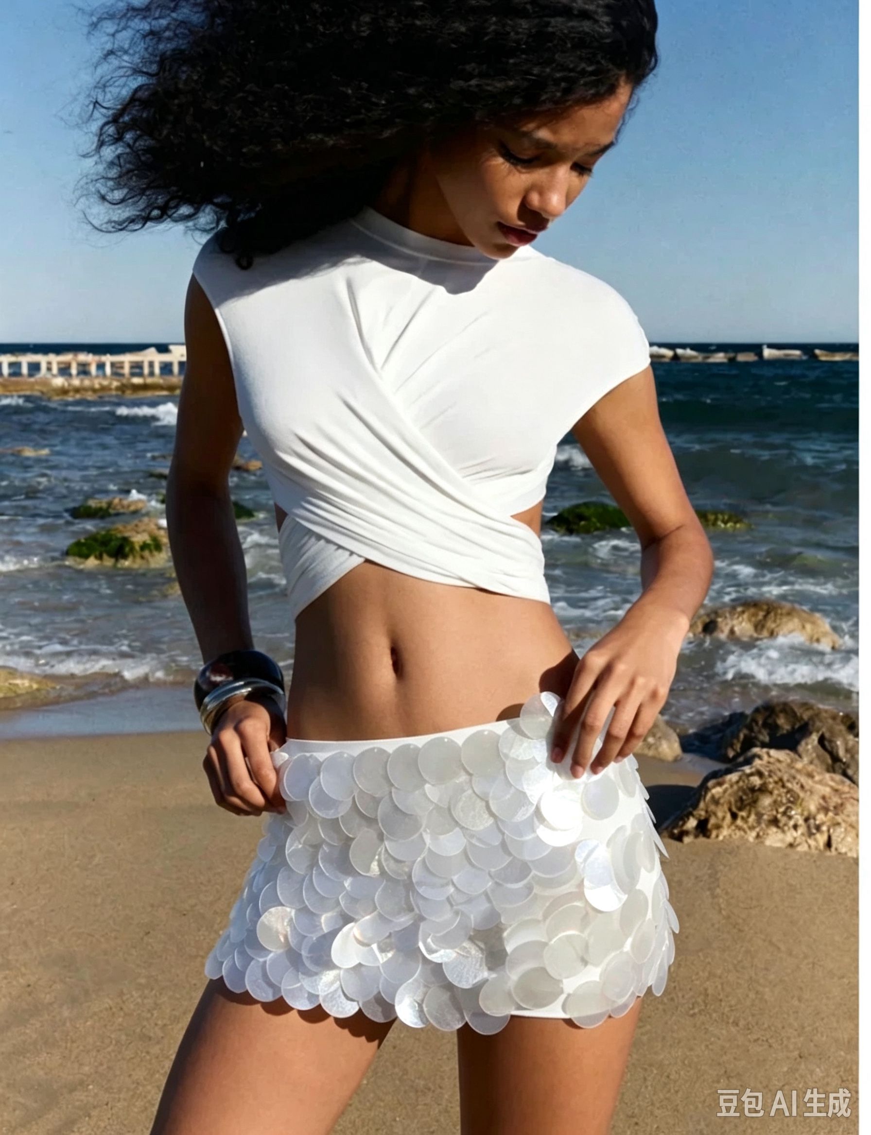 Sequin-Fitted Mini Skirt