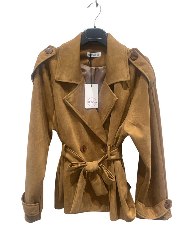 Short Trench Jacket with Belt