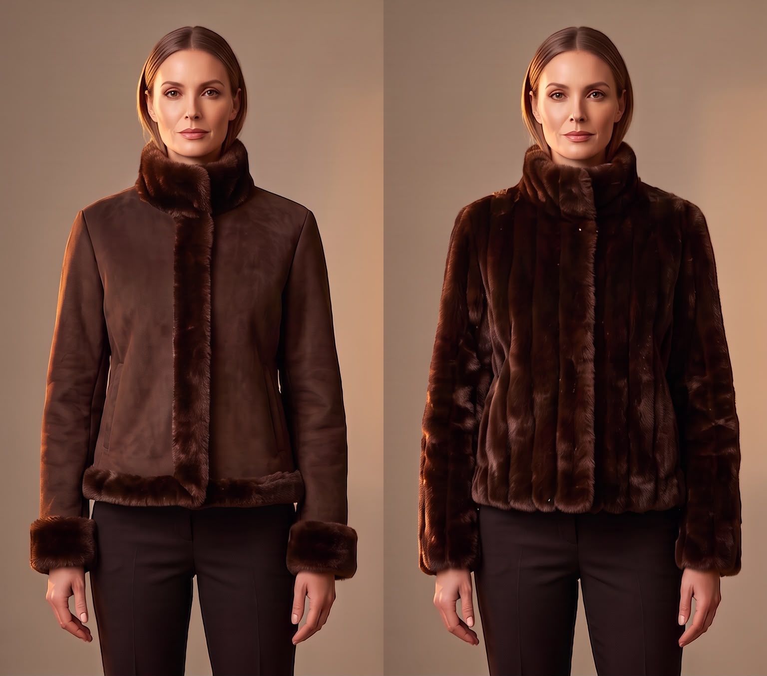 Short Coat with Fur Trim