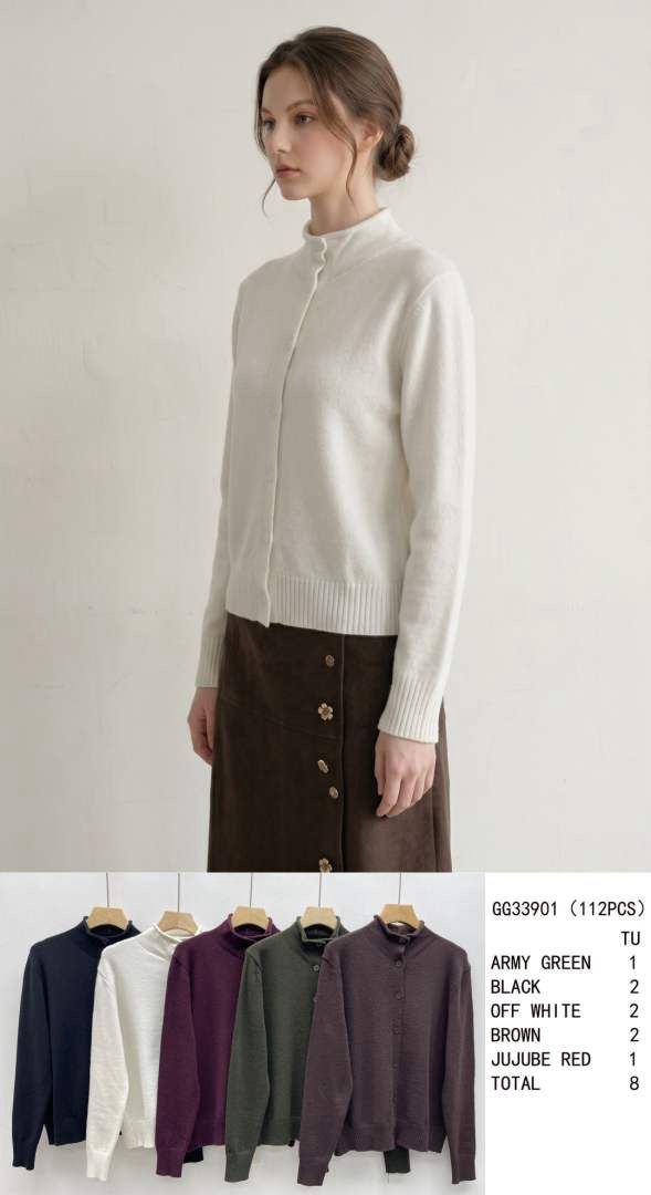 Half-Turtleneck Cardigan