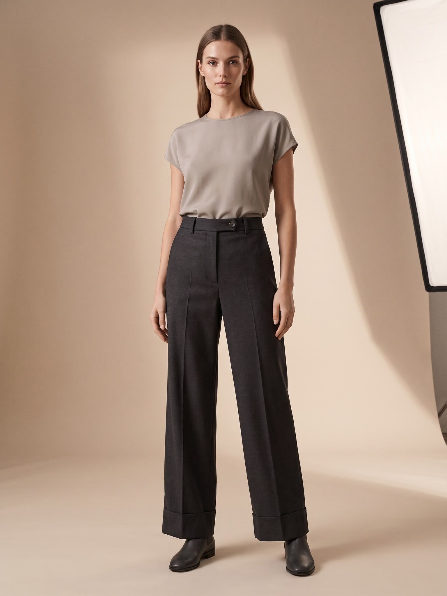 High‑Waist Wide‑Leg Trousers