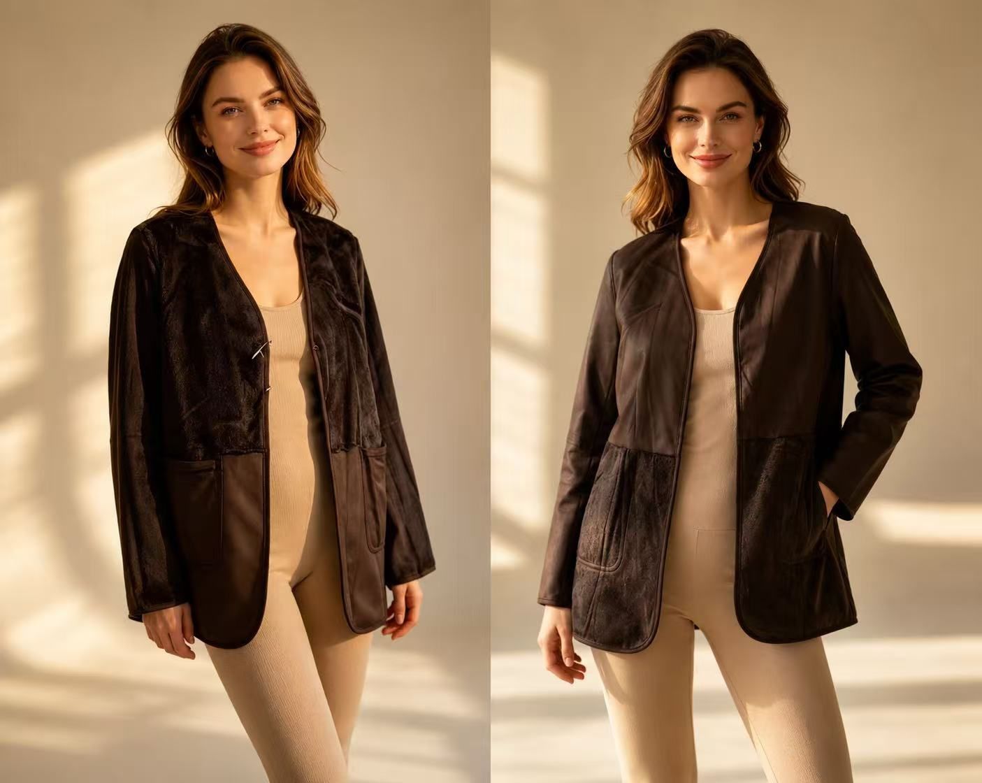 Extended Eco‑Leather Jacket