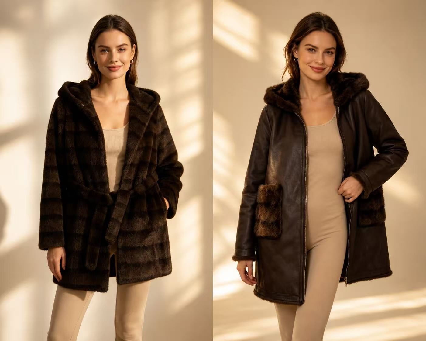Plush Hooded Coat