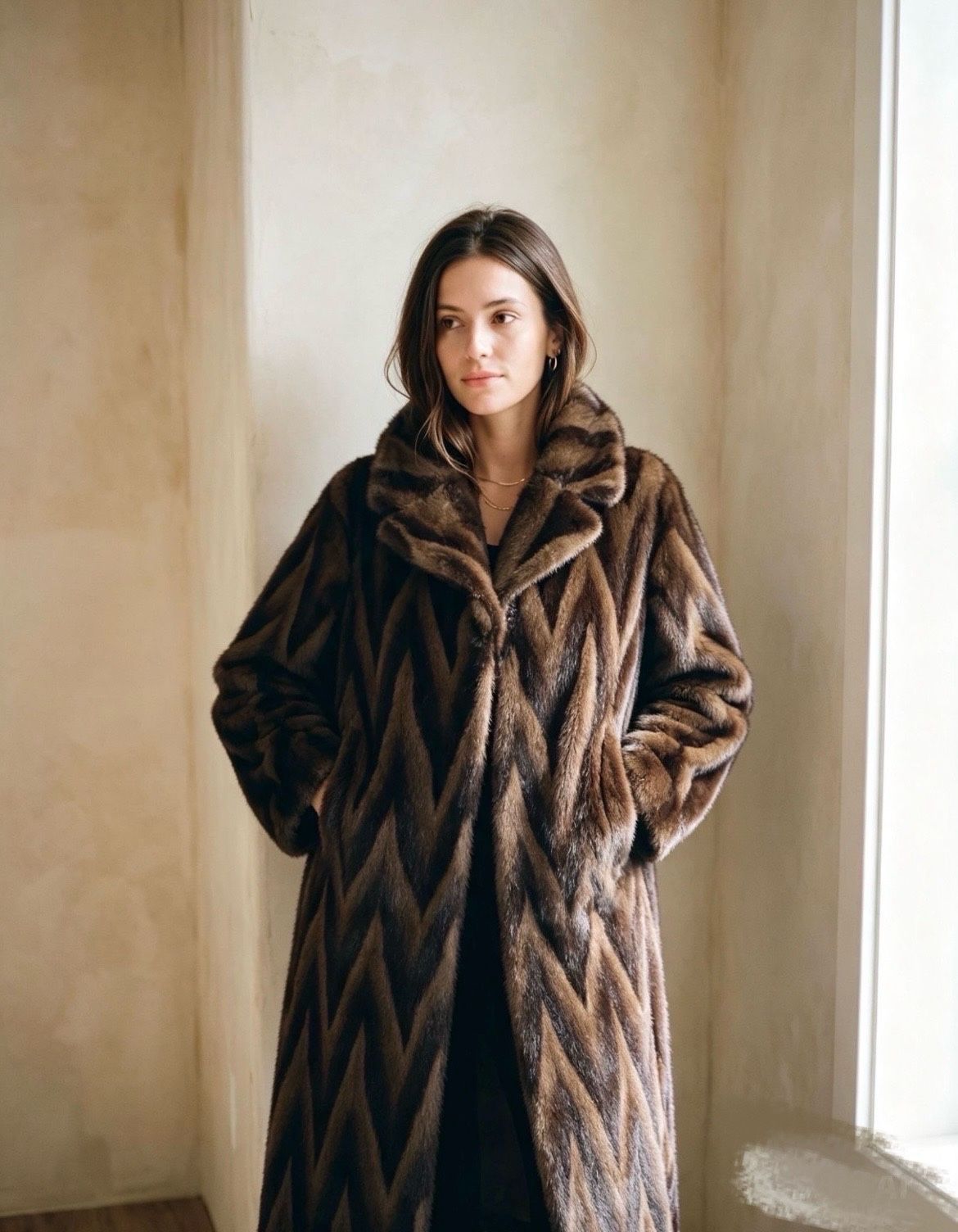 Oversize Maxi Zigzag Coat