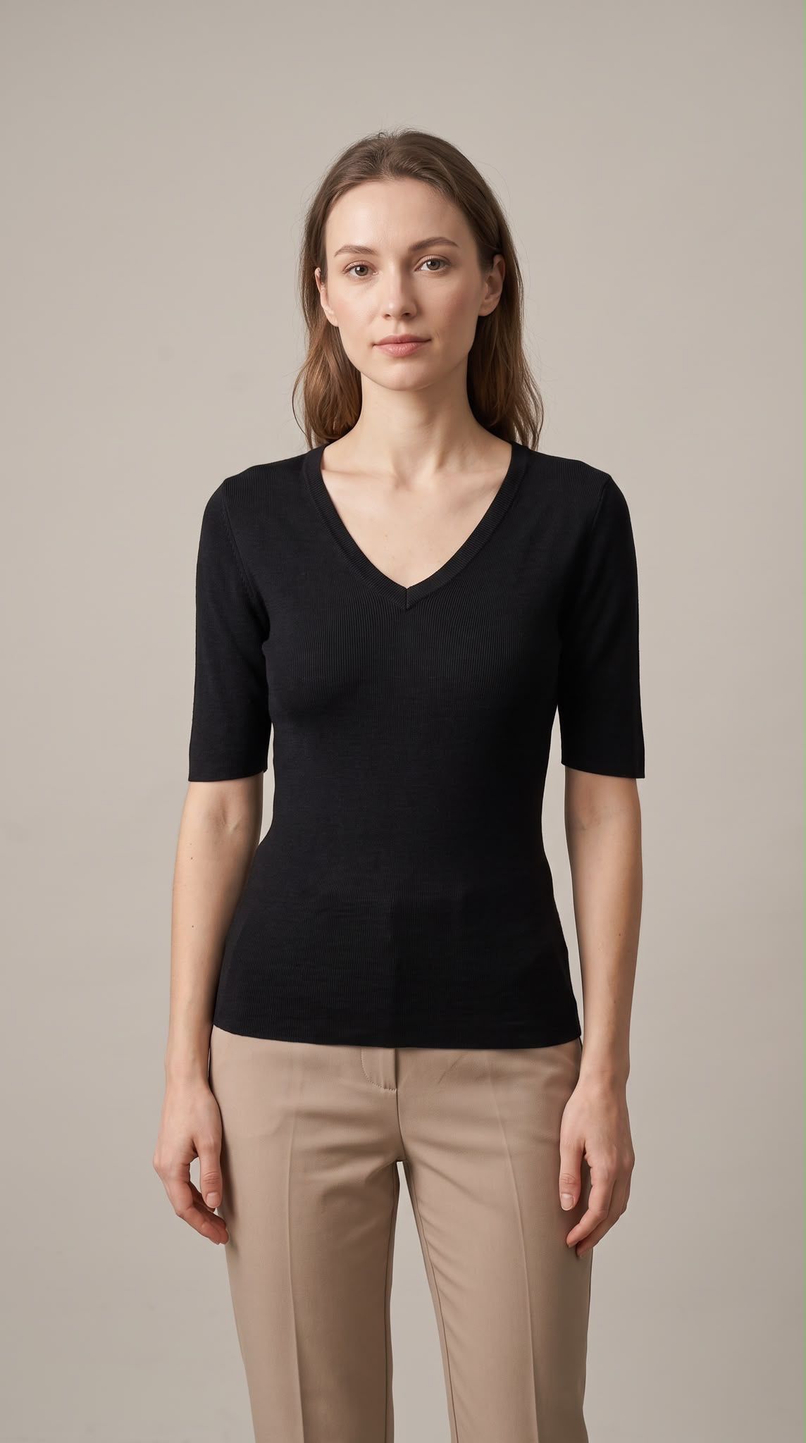 Fitted V‑Neck Top