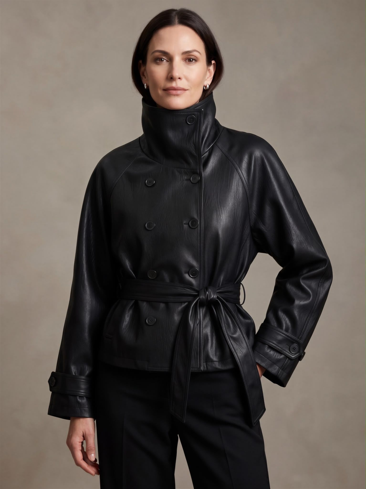 Tailored Jacket with Stand Collar