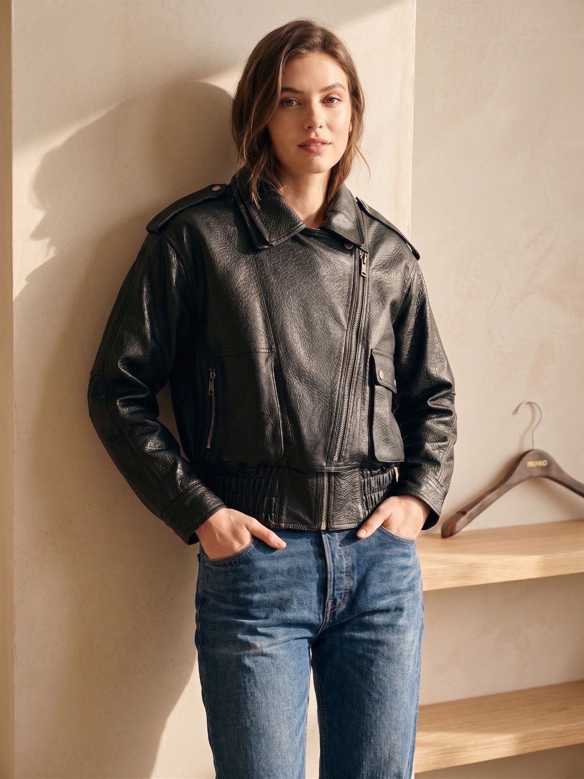 Embossed Biker Jacket