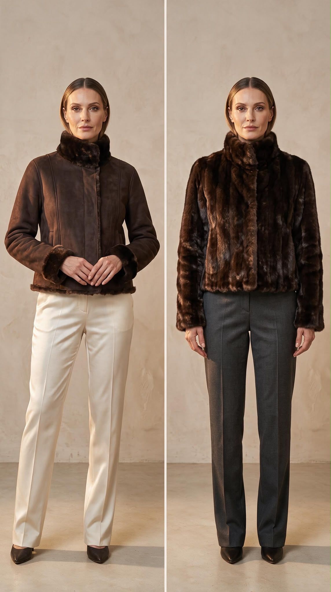 Cropped Jacket with Stand Collar